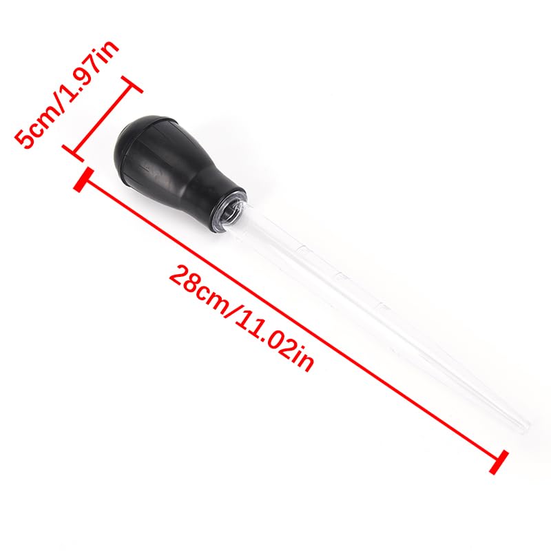 Yiphates ييفاتس 2 قطعة 11 بوصة حقنة دجاج مع مصباح سيليكون، شفاف، مثالي لعصائر الشواء، قطرات الزبدة، الزجاجات - Image 2